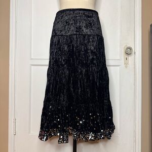 Miss Me black velvet skirt
